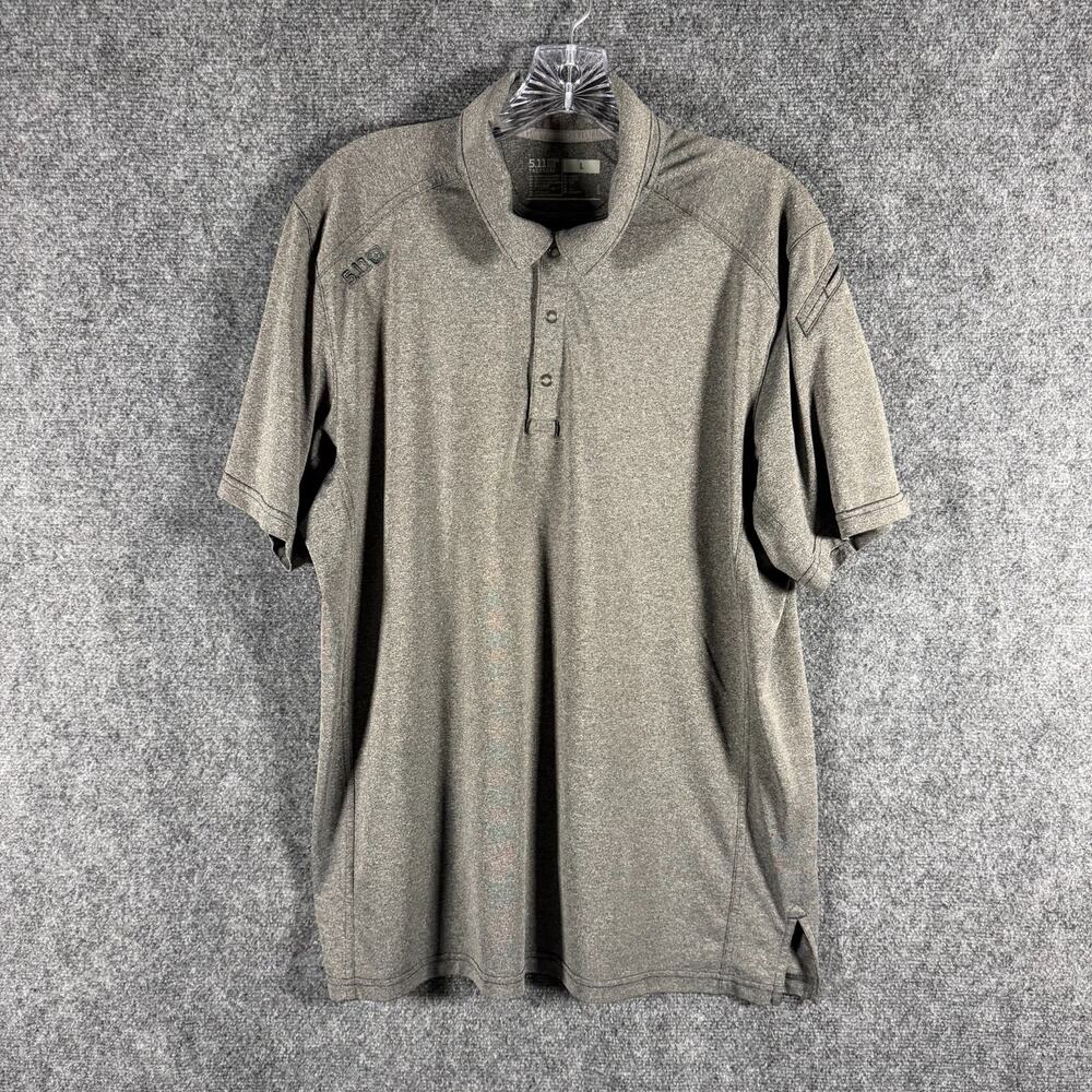 5.11 Tactical Paramount Polo Mens Large Gray Heather Performance Short Sleeve